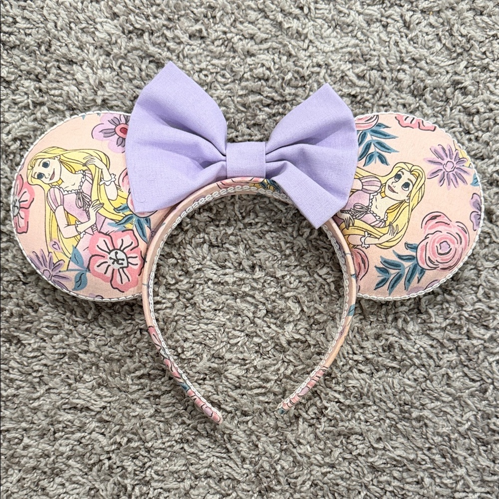 Rapunzel Mouse Ears with Purple Bow